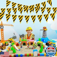 Luxiocio Construction Birthday Party Supplies, 5 Packs Construction Pennant B