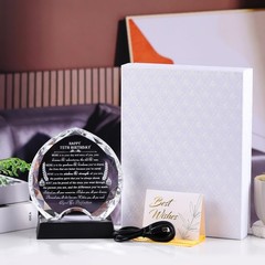 Personalized 75th Birthday Gift – LED Crystal Heart for Him & Her, Unique Ideas