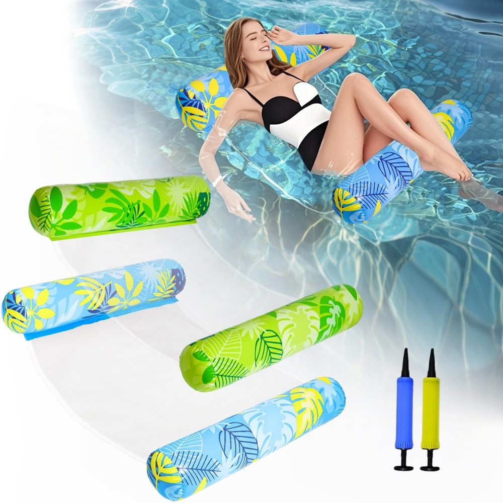 Inflatable Pool Floats Adult，2 Pack Multi-Purpose Pool Float Water Hammock，Po…