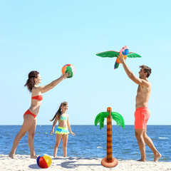 57 Pieces Inflatable Luau Party Set Includes Inflatable Palm Trees Banana Beach