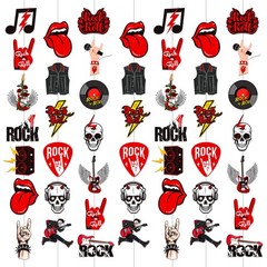 8pcs Rock and Roll Party Hanging Garlands Rock Music Room Wall Decor Rockstar…