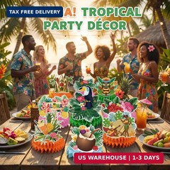 Luau Party Decorations – 9 PCS Hawaiian Honeycomb Table Centerpiece for Tiki and