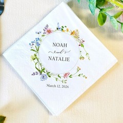 Wildflower Wedding Napkins Custom Bridal Shower Party Decor SATTNA0685