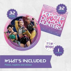 Unique KPop Demon Hunters Plates and Napkins for 32 | KPop Demon Hunters…