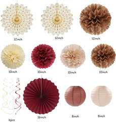 Brown Burgundy Champagne Dusty-Pink Party-Decorations – 33Pcs Banner,Streamers T