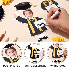 50 Set Graduation Hat Gown Cutout Bulletin Board Decorations Black Gold