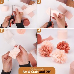 Captain Décor 8 Rose Gold Streamers, 656ft Pack of Crepe Paper for Rose Gold …