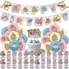 Adorable Cat Party Decorations Kit – Includes Banner, Balloons, Cake/Cupcake Top