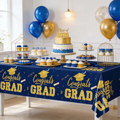 Graduation Decorations 2026, 2 Pack Graduation Tablecloths, Congrats Grad Dispos