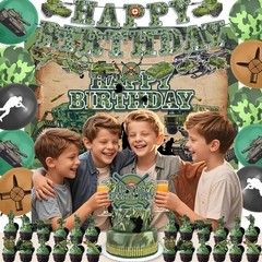 43Pcs Army Party Decorations Military Supplies Includes Soldier Balloons- Ban…