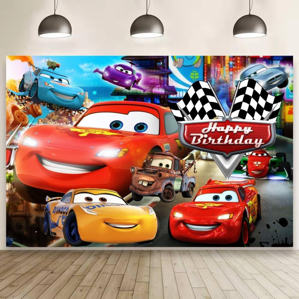 Wall Decor Backdrop For Cars Themed Birthday Decorations Themed Birthday(5X3Ft)