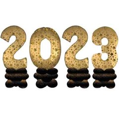 AirLoonz Gold Starry 2023 Foil Balloon 75in Numbers – Happy New Year – Party