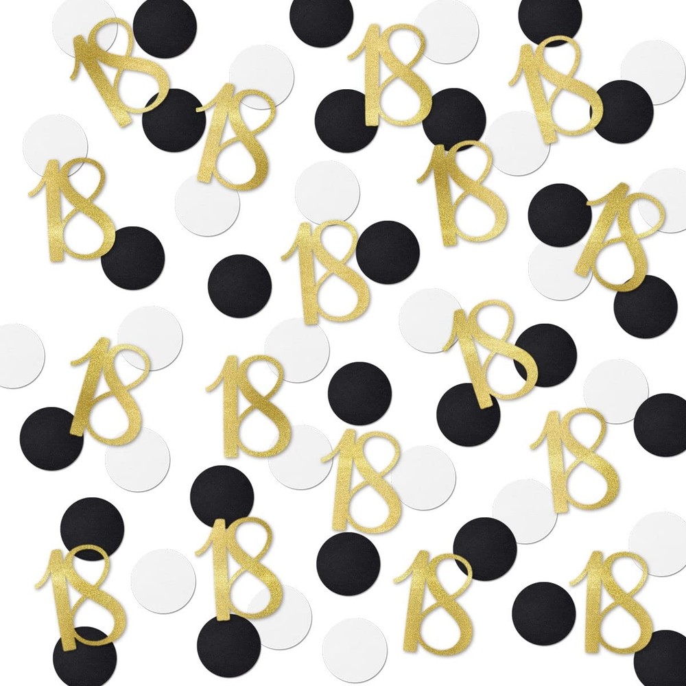 Gold Glitter 18 Confetti 18th Birthday Number Anniversary Table Decor 200 PCS