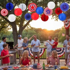 18 Pcs Patriotic Party Decorations 250th Anniversary Decorations 4th of July Han