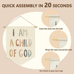 Boho Classroom Homeschool Decor I Am a Child of God Banner,Teen Sunday School De