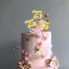 12 PCS Glitter Number 75 Centerpiece Sticks 75th Birthday Cake Toppers Sevent…