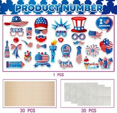 Independence Day Photo Booth Props with Sticks,Photo Booth Props,Patriotic