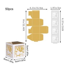 50pcs Practical Candy Boxes Storage Holders For Eid Parties And Special Event