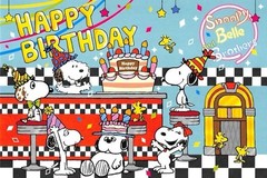 NEW Cartoon Peanuts Snoopy Theme Happy Birthday Backdrop 5 x 4.5ft