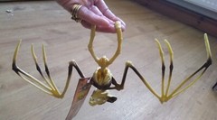 HANGING BAT SKELETON creepy Town 30x17x5cm Solid Plastic Funky Halloween Fun