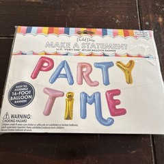 Packed Party Make A Statement Party Time 16 Foot Mylar Balloon Banner Colorful