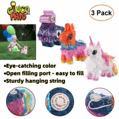 3Pcs Donkey Pinatas with Hanging Loop for Fiestas Mexican Cinco de Mayo Decor