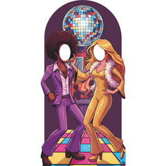 SS11303 Disco Dancing 70s Couple Stand In Cardboard Cutout Standee Standup