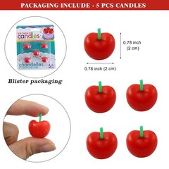 5 Pcs Cherry Shaped Birthday Candles, Cute 6.3 inches x 8 inches,