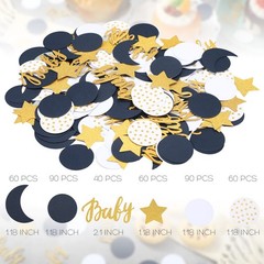 400 PCS Baby Shower Confetti Decorations Table Dots Gender Reveal Moon Star