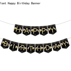Happy 60th Birthday Tableware Set Black Gold Plate Cups Napkins Serve 20 Guests