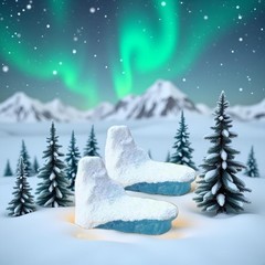 2 Pieces Arctic Iceberg Model 3D Miniatures, Realistic Polar Bear Christmas C…