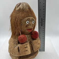 Carved Coconut Maraca Hawaii Tiki Bar Luau Novelty Authentic 9″