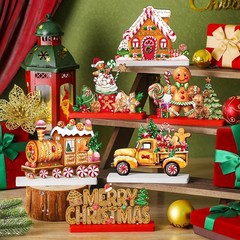6 Pcs Christmas Gingerbread Man Table Decoration Signs Wooden Christmas Table…