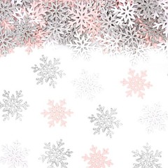 200PC White Pink Silver Snowflake Confetti for Winter Wonderland Decorations Sma