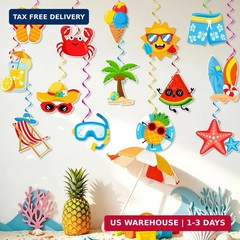 Summer Decorations, Beach Party Decorations includes Hello Summer Banner Beach G