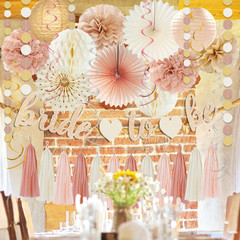 Champagne-Gold Beige Fall Boho Bachelorette Party Decorations – Bride To Be Bann