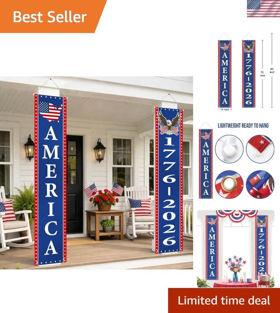 Bold Red, White & Blue Hanging Flags – 250th Anniversary Decor for All Occasions