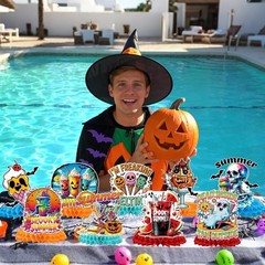 Ghosts and Pumpkins: 9Pcs Summer Halloween Table Centerpieces for Fun Parties