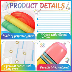 9Pcs Back to School Party Decor Notebook Ruler Paint Tray Backdrop Inflatable Pe