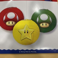 Super Mario Brothers Paper Lantern Set Of 3 / Pack 9.5” New