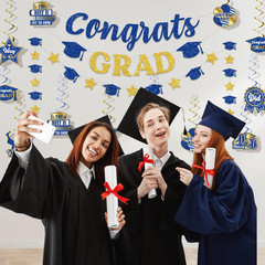 Blue and Gold Graduation Decorations 2026, Graduation Decorations Class of 2026