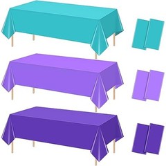 6 Pack Mermaid Tablecloth Princess Tablecloths, Disposable 6pcs Blue Purple