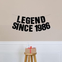 Pre-Strung Black Glitter Banner, Happy 40th Birthday Decorations for Men, 40 …