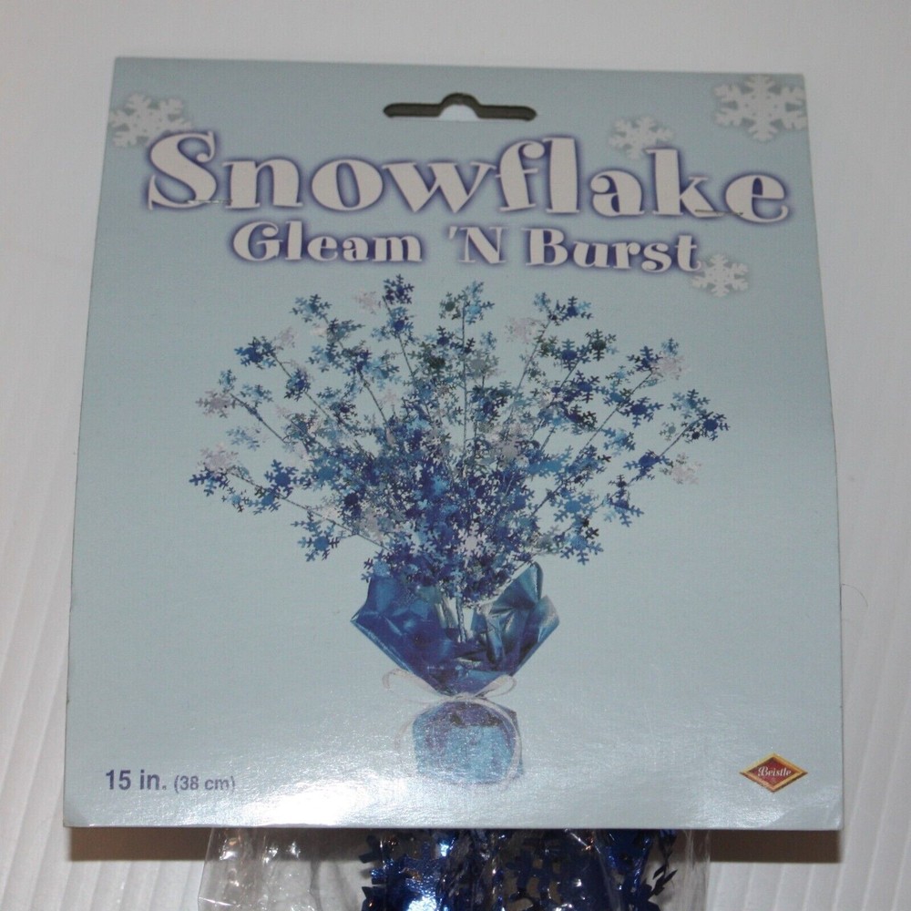 Beistle Snowflake Gleam ‘N Burst Centerpiece 15″ in Blue & Silver New in Package