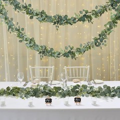 2 PCS Artificial Eucalyptus Garland 5.9FT Faux Silver Dollar Greenery Garland