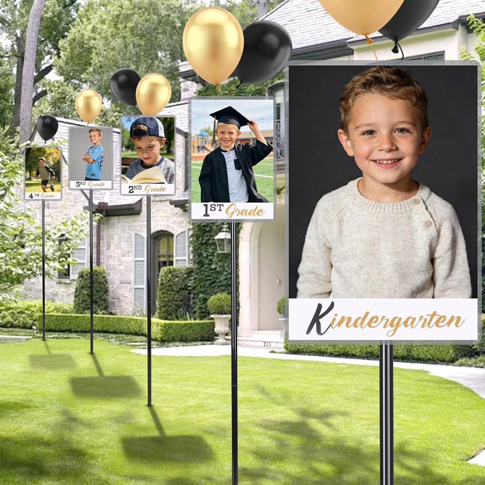 2026 Graduation Decorations– K–12 Photo Display Yard Signs with Stakes, Senior S