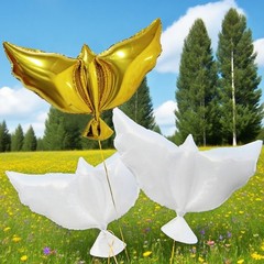 6 Pieces Peace Dove Balloons 41.3 Inches Aluminum Foil Pigeon Bird Shape Cere…