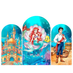 Little Mermaid Ariel Arch Cover Backdrop Birthday Party Photo Background Decor