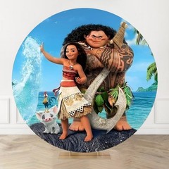 Round Moana Beach Baby Shower Birthday Backdrop Banner Photo Background Decor