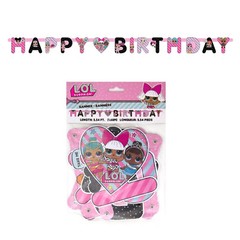 LOL Surprise Dolls Happy Birthday Letter Banner Girls Party Decoration Supplies